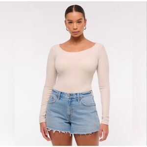 Abercrombie & Fitch 90s Relaxed Cut Off Shorts High Rise Curve 34 18 Womens Blue